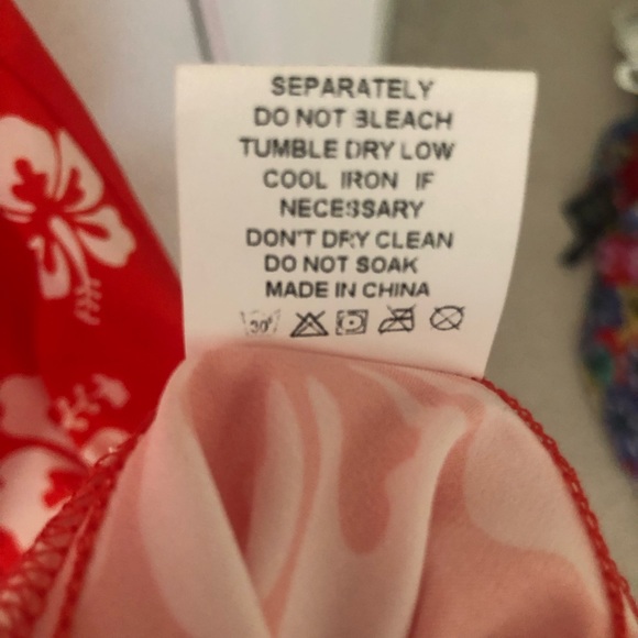 Runaway the label Red White Hawaiian maxi dress spaghetti trap with slit M - Picture 5 of 12